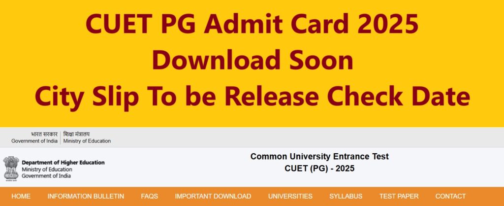 CUET PG Admit Card 2025