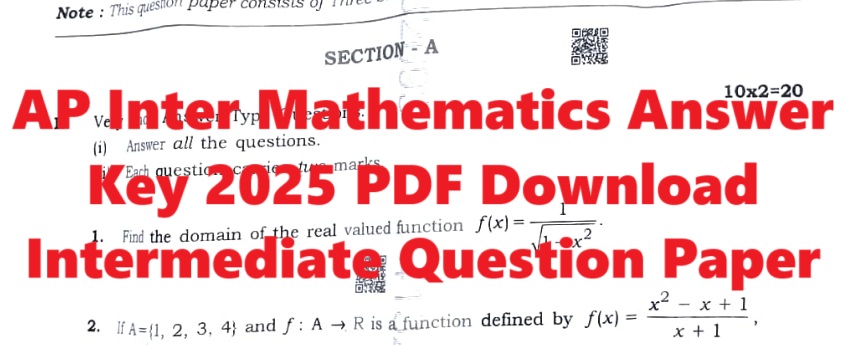 AP Inter Mathematics Answer Key 2025