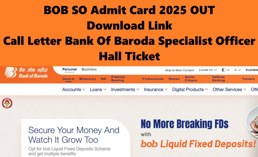 BOB SO Admit Card 2025